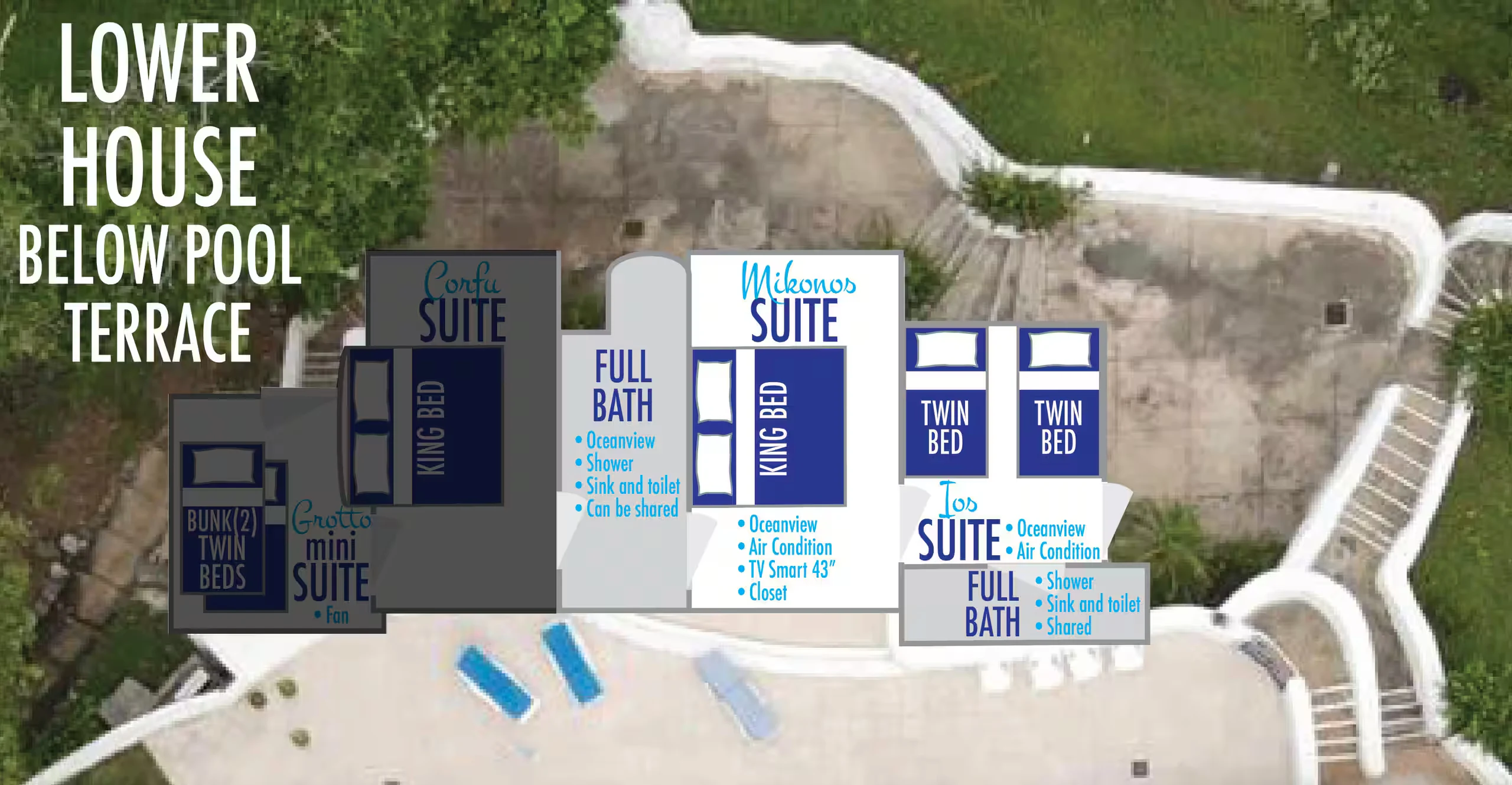 Plano de Lower House — Below Pool Terrace
