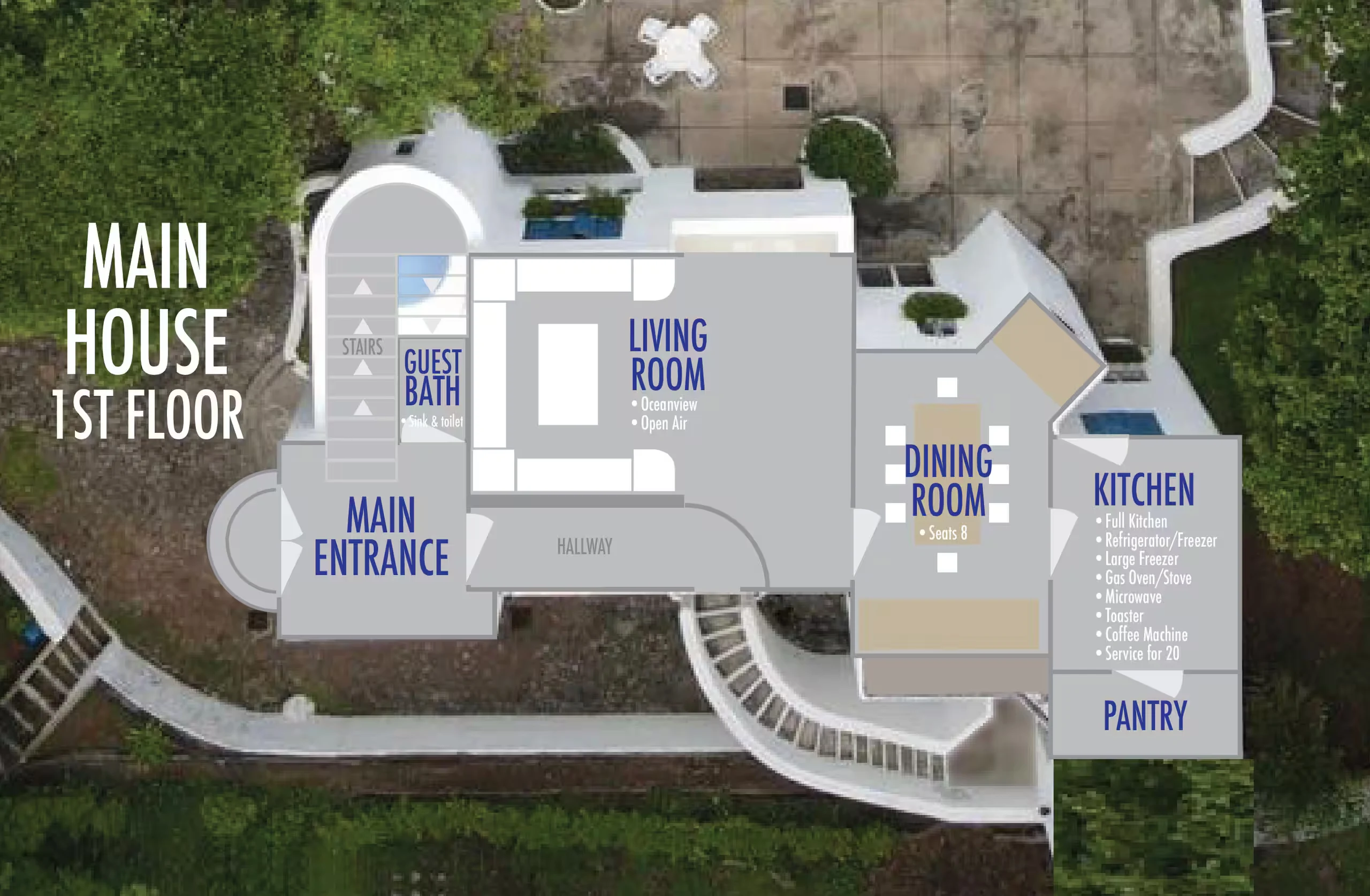 Plano de Main House — 1st Floor